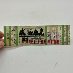 1979 Toledo Speedway Jam Rock Music Concert Ticket Eddie Money Blue Oyster